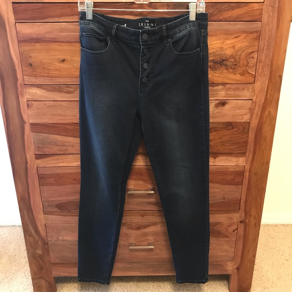 WHBM rare faded navy skinny jeans